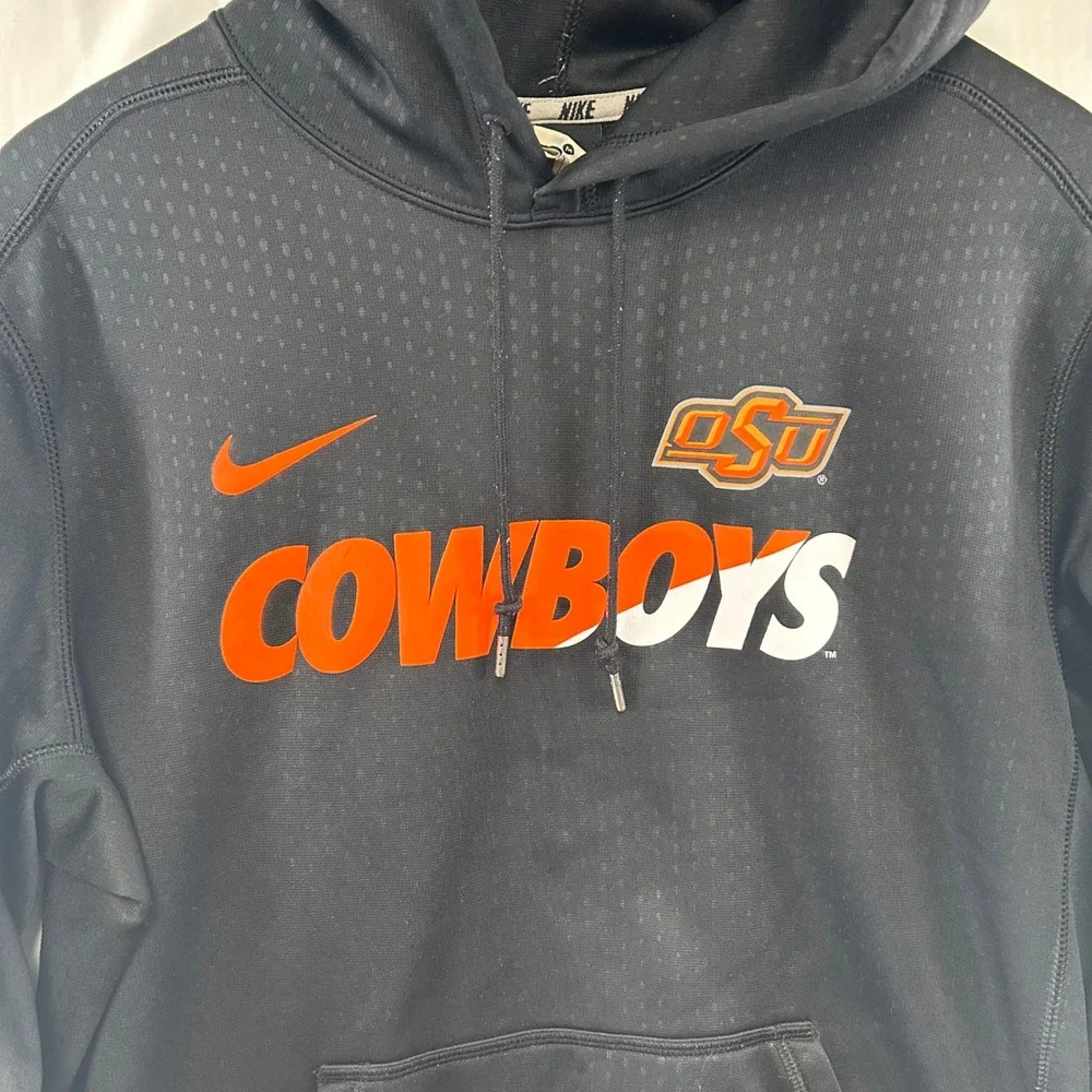 Nike Oklahoma State Cowboys Hoodie Mens M Black Therma-FIT Pullover 31170X-OC1